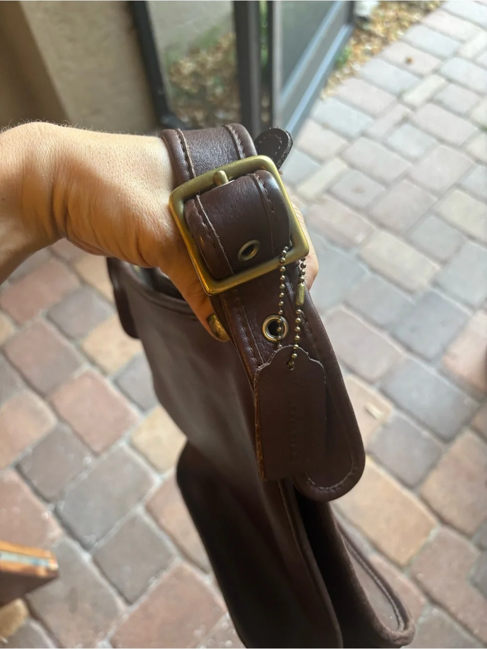 Classic Brown VINTAGE COACH Leather Shoulder Bag